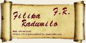Filipa Radumilo vizit kartica
